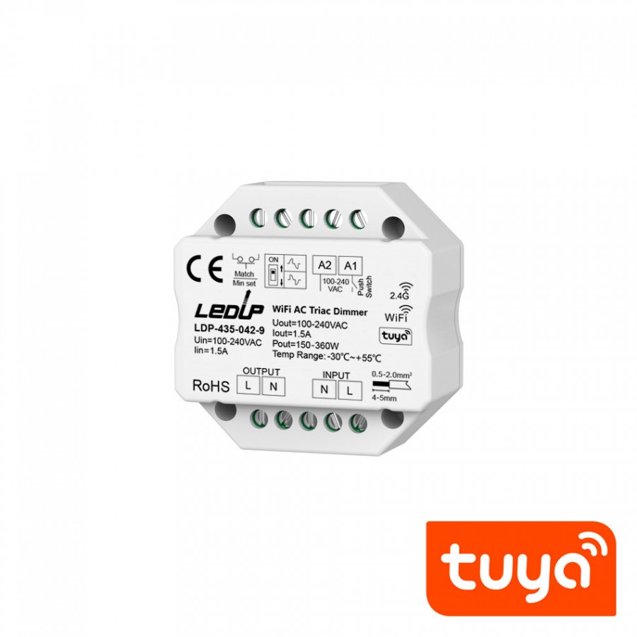 Controlador 1CH 230V | TUYA + RF + PUSH DIM