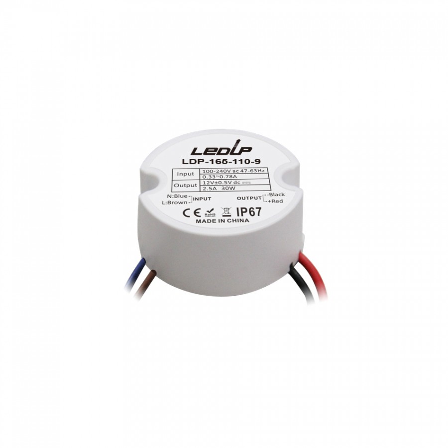 Fonte Cilíndrica IP67 30W 2.5A | 12Vdc